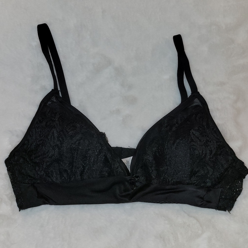 Vintage Gelmart Beautiful, Sexy Lace Tulle Black Bra Size 34B